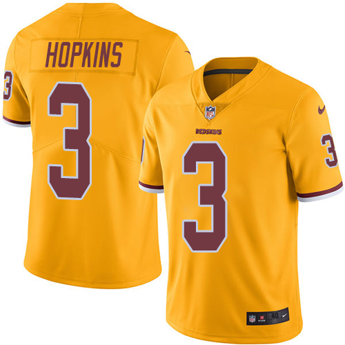 Men's Elite Dustin Hopkins Nike Jersey Gold - #3 Rush NFL Washington Redskins